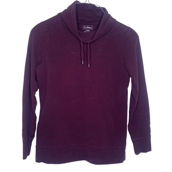 L.L. Bean Cow Neck Sweatshirt Womens S Burgundy Pullover Athleisure Outdoors Com - Picture 1 of 8